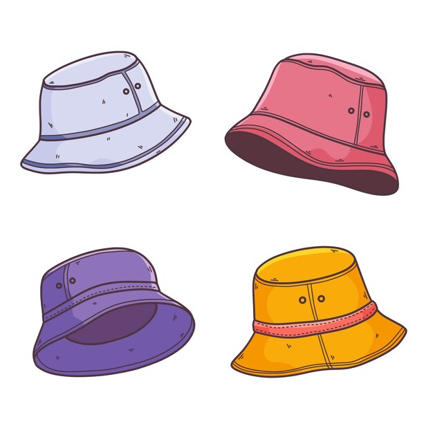 Ilustración de sombrero de cubo dibujado a mano