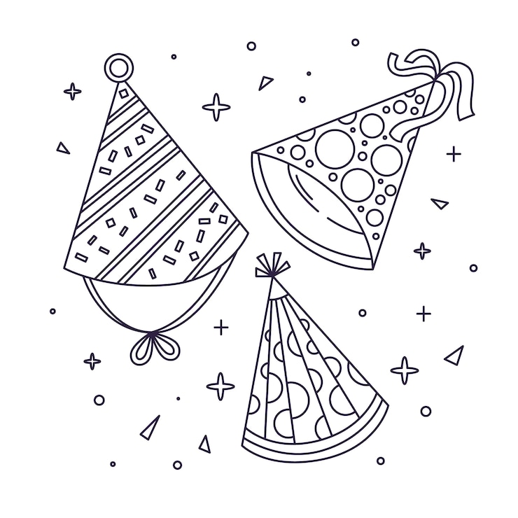 Vector gratuito ilustración de sombrero de cumpleaños dibujada a mano