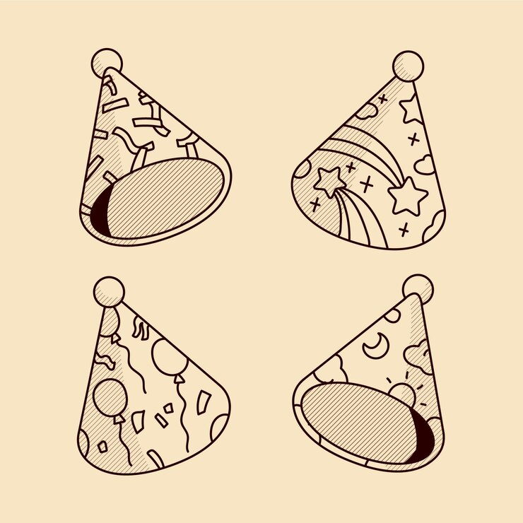 Vector gratuito ilustración de sombrero de cumpleaños dibujada a mano