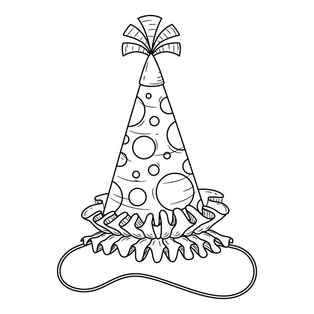 Ilustración de sombrero de cumpleaños dibujado a mano