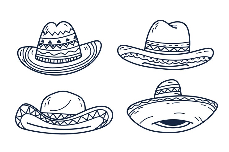 Vector gratuito ilustración de sombrero mariachi dibujado a mano