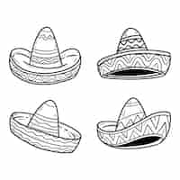 Vector gratuito ilustración de sombrero mariachi dibujado a mano