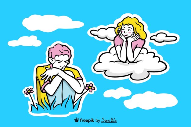 Ilustración de soñar despierto dibujado a mano