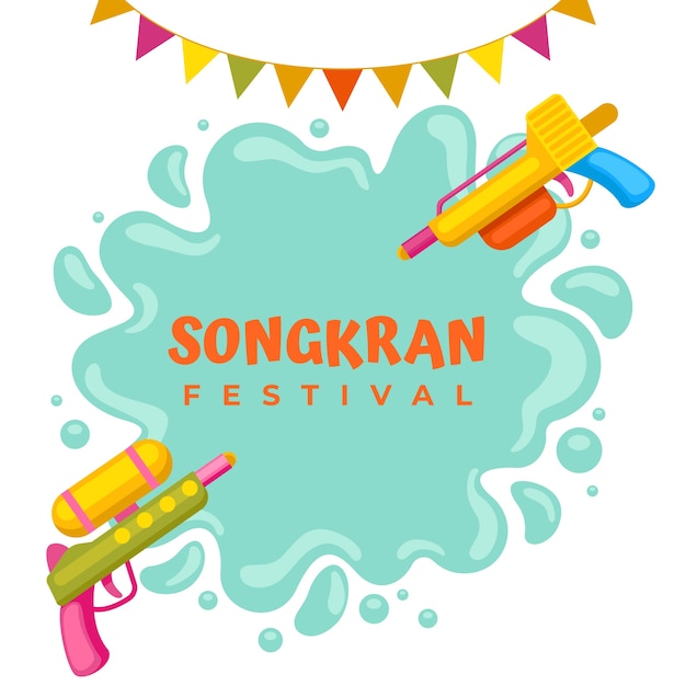 Vector gratuito ilustración de songkran plana