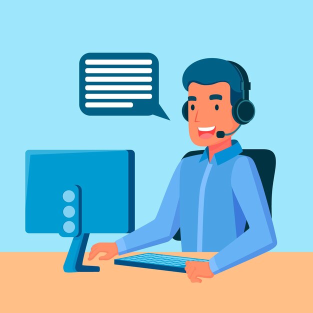 Ilustración de soporte al cliente