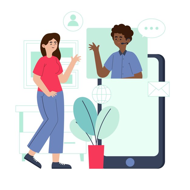 Ilustración de soporte al cliente