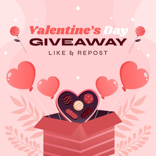 Vector gratuito ilustración de sorteo de día de san valentín degradado