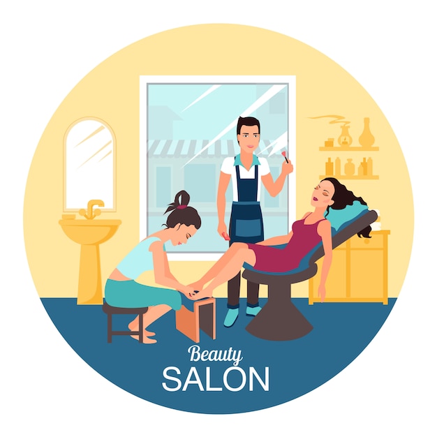 Vector gratuito ilustración de spa de salón de belleza