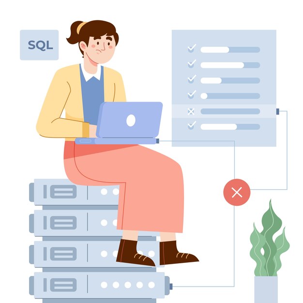 Ilustración de sql de tecnología abstracta
