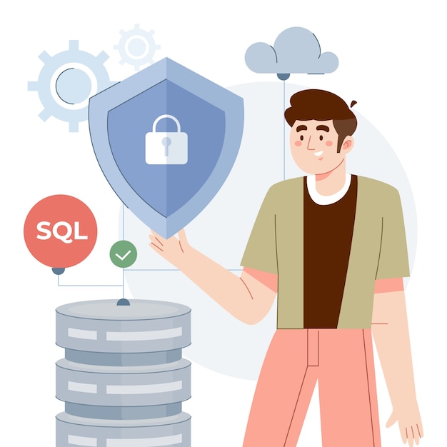 Ilustración de sql de tecnología abstracta