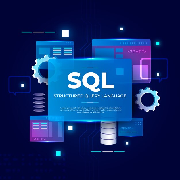 Ilustración de sql de tecnología abstracta