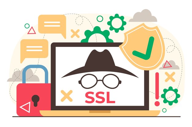 Ilustración de ssl de diseño plano