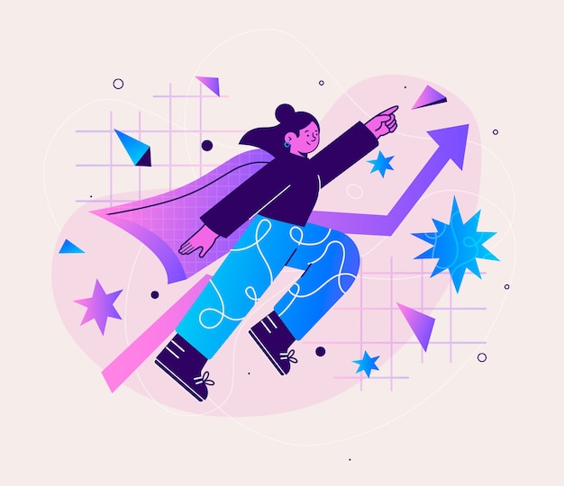 Ilustración de subida de nivel de degradado