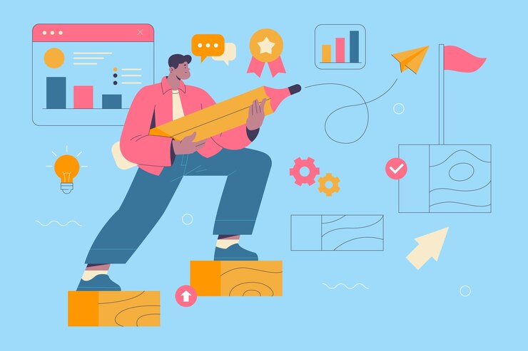 Vector gratuito ilustración de subir de nivel dibujada a mano