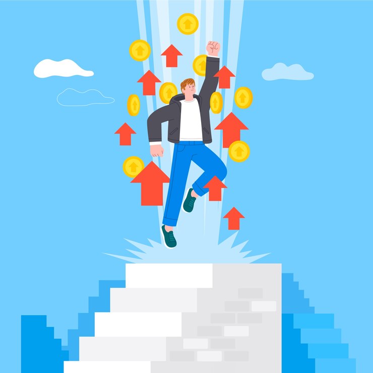 Vector gratuito ilustración de subir de nivel dibujada a mano
