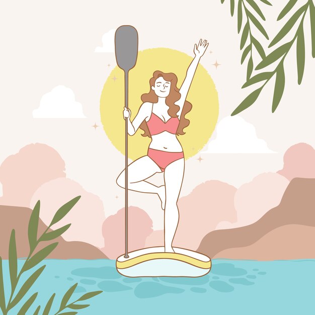 Ilustración de sup dibujado a mano