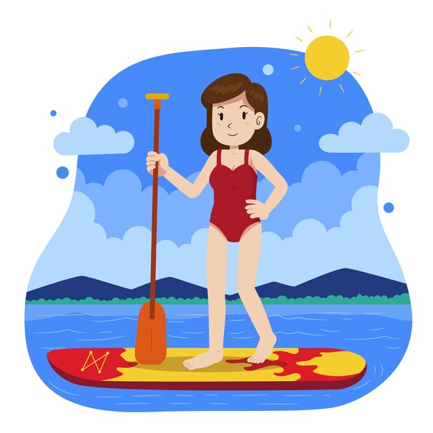 Ilustración de sup de diseño plano