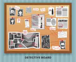 Vector gratuito ilustración de tablero de detectives