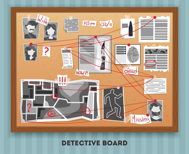 Ilustración de tablero de detectives