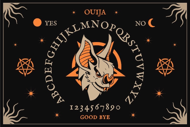 Vector gratuito ilustración de tablero de ouija dibujado a mano