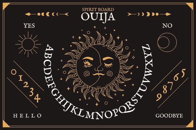 Vector gratuito ilustración de tablero de ouija dibujado a mano