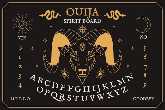 Vector gratuito ilustración de tablero de ouija dibujado a mano