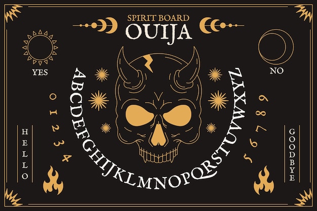 Vector gratuito ilustración de tablero de ouija dibujado a mano