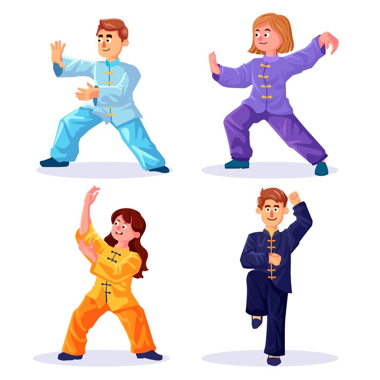 Vector gratuito ilustración de tai chi dibujado a mano