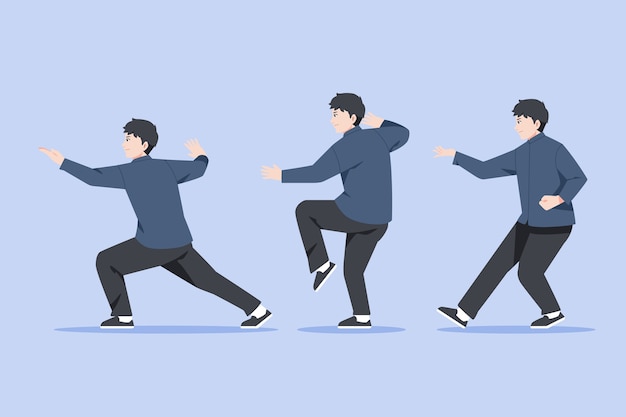 Vector gratuito ilustración de tai chi dibujado a mano