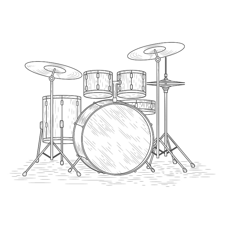 Vector gratuito ilustración de tambor dibujado a mano