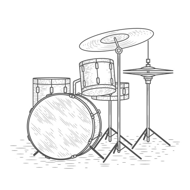 Ilustración de tambor dibujado a mano