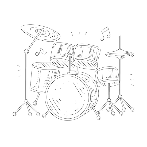 Ilustración de tambor dibujado a mano