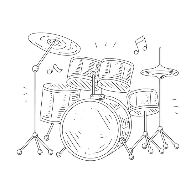 Ilustración de tambor dibujado a mano