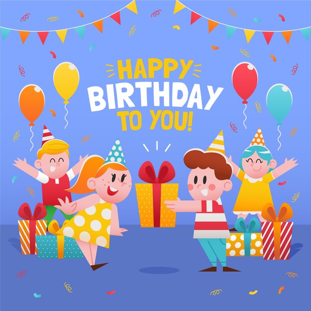 Ilustración de una tarjeta de cumpleaños