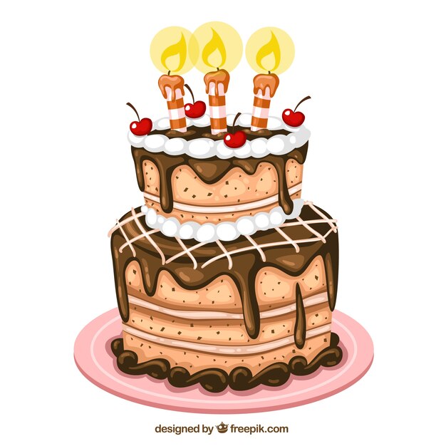 Ilustración de tarta de cumpleaños