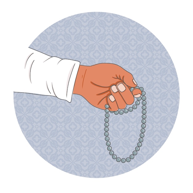 Vector gratuito ilustración de tasbih dibujado a mano