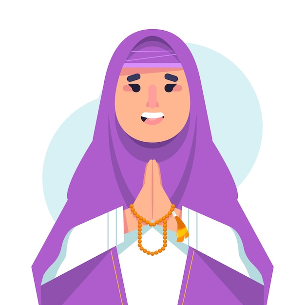 Ilustración de tasbih de diseño plano