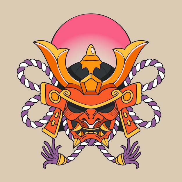 Ilustración de tatuaje de estilo asiático dibujada a mano