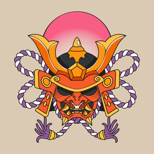 Ilustración de tatuaje de estilo asiático dibujada a mano