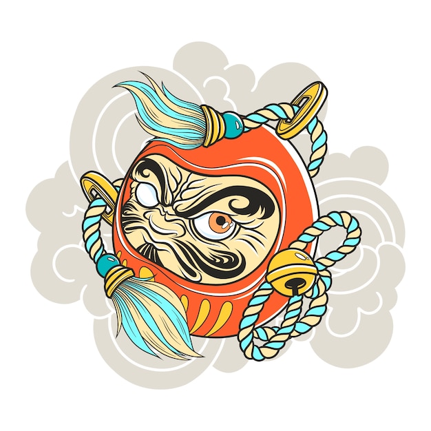 Ilustración de tatuaje de estilo asiático dibujada a mano