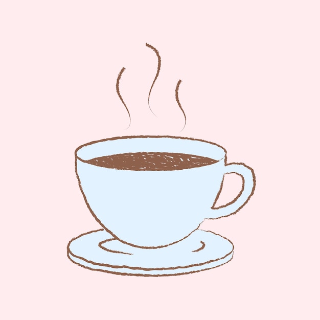 Ilustración de taza de café, vector de elemento de diseño de desayuno