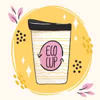 Vector gratuito ilustración de taza ecológica dibujada a mano