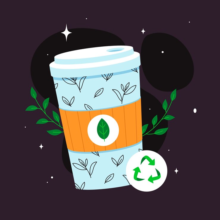Vector gratuito ilustración de taza ecológica dibujada a mano