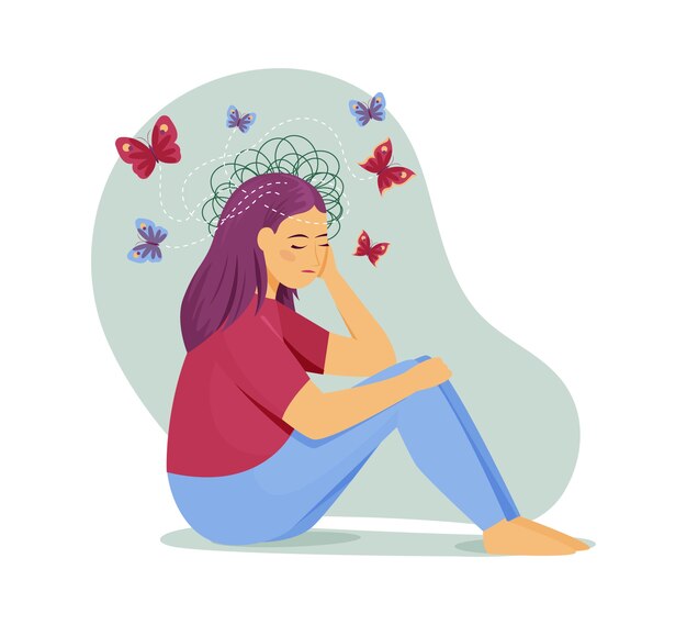 Ilustración de TDAH dibujado a mano