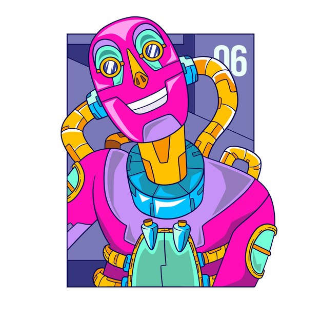 Ilustración de tecnología de estilo loco