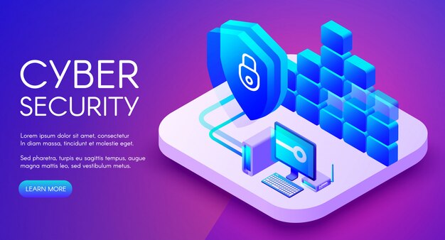 Ilustración de tecnología de seguridad cibernética de acceso seguro a la red privada y firewall de Internet