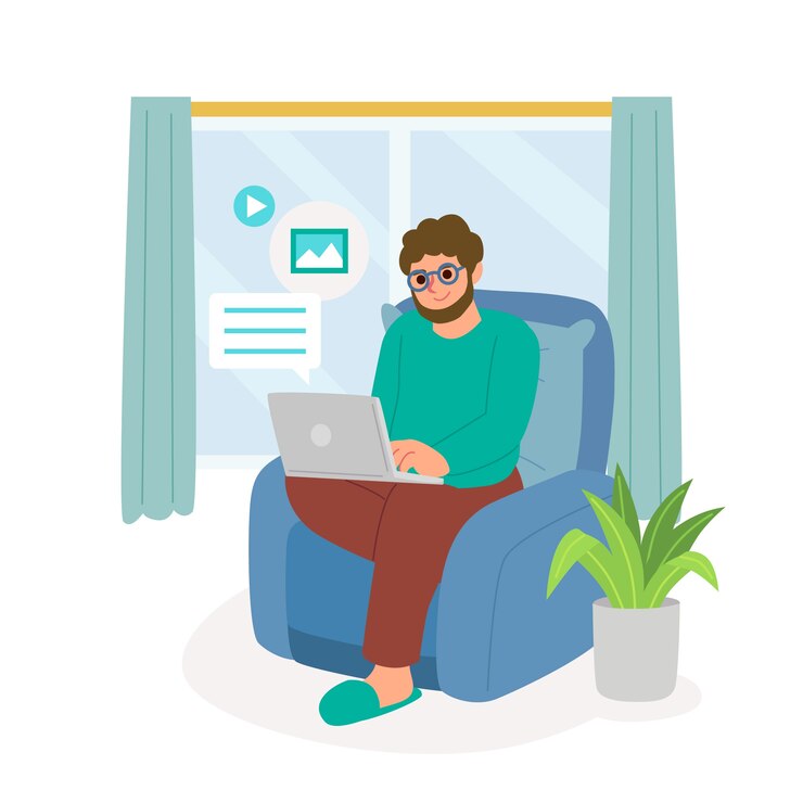 Vector gratuito ilustración del teletrabajo