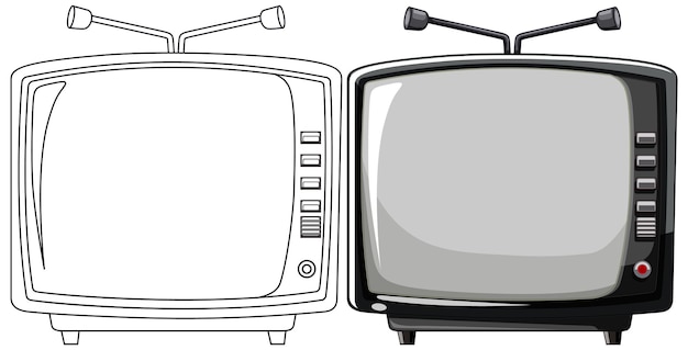 Ilustración de televisor vintage