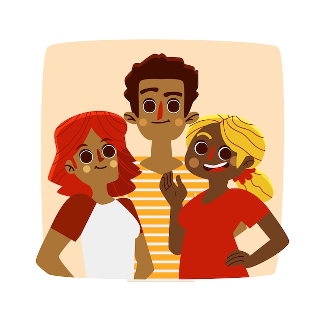 Vector gratuito ilustración con tema de grupo de personas