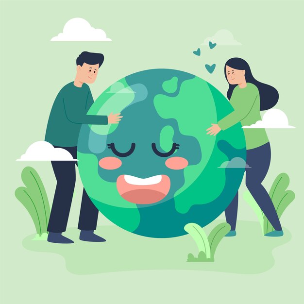 Ilustración con el tema guardar el planeta